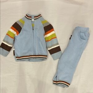 Kids' Blue and Multicolor Striped Sweatpants Set